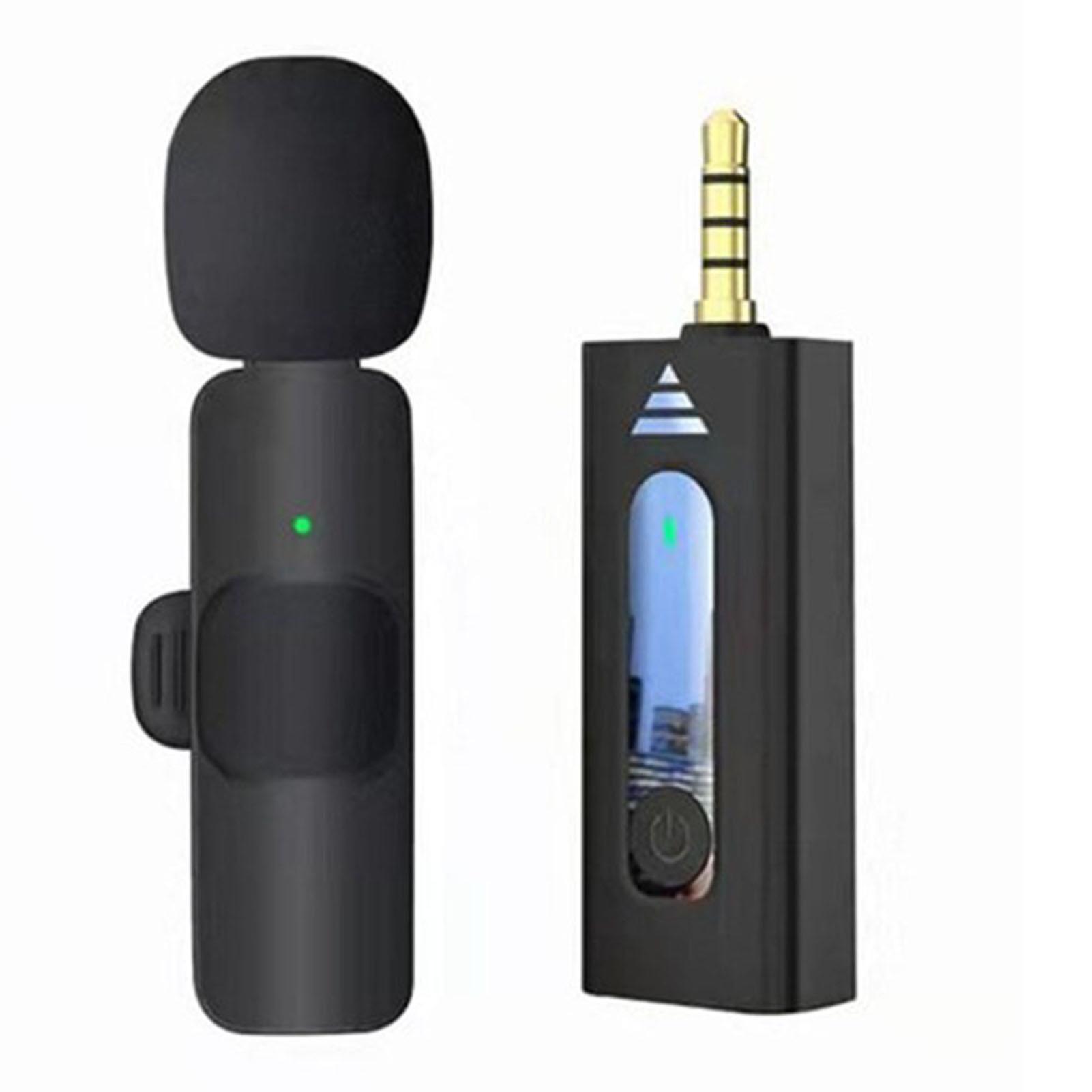 Professional Wireless Microphone with Clip Portable Plug-Play Mic for Phone Camera