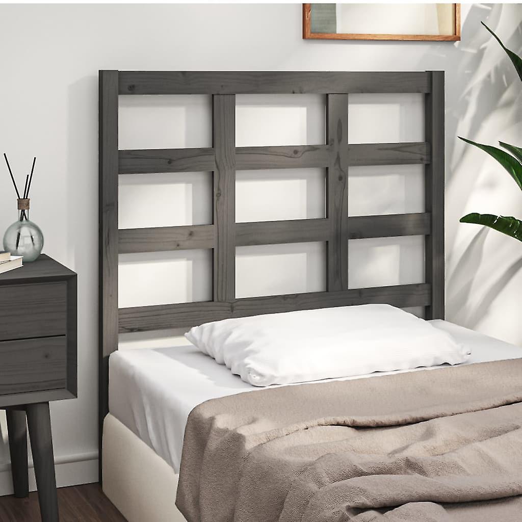 Headboard Grey 95.5x4x100 cm Solid Pine Wood