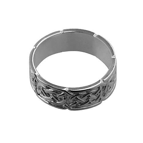 9ct White Gold 8mm Celtic Wedding Ring Size Z+1