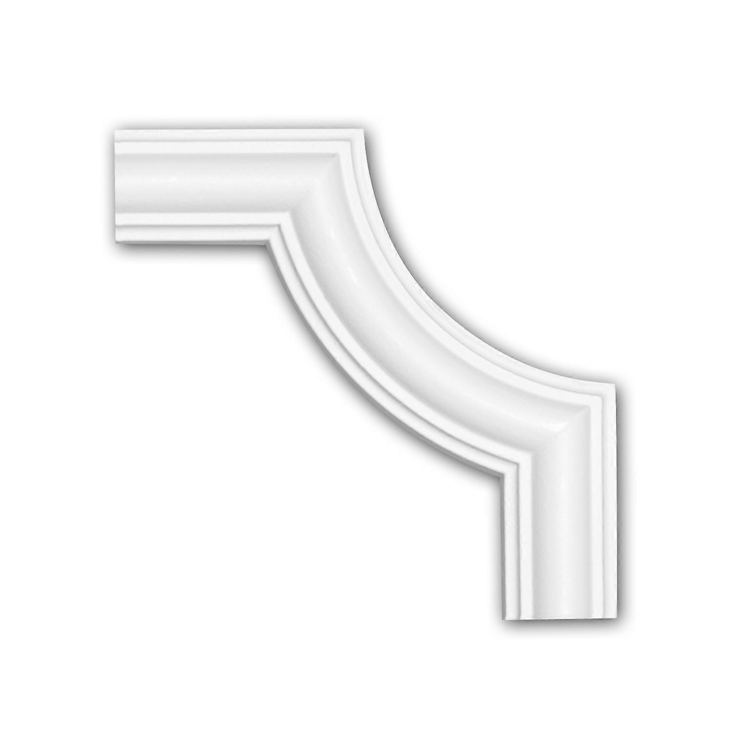 Profhome Decor 1 x Corner element 152322 Profhome white Rigid polyurethane foam pre-primed lightweight, sturdy, dimensionally