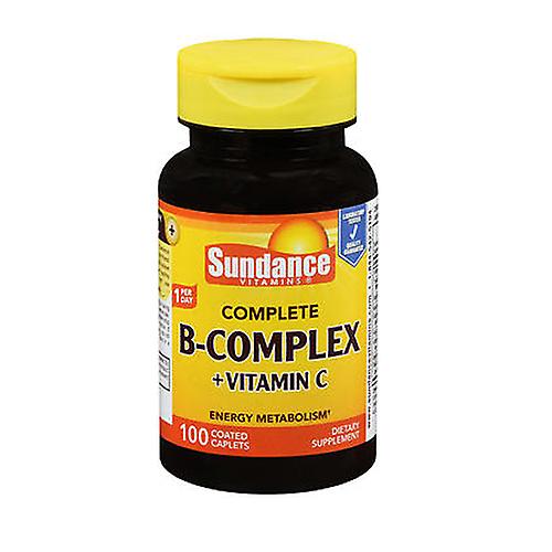 Sundance  Vitamins Complete B-Complex + Vitamin C Coated Caplets, 100 Tabs (Pack of 1)