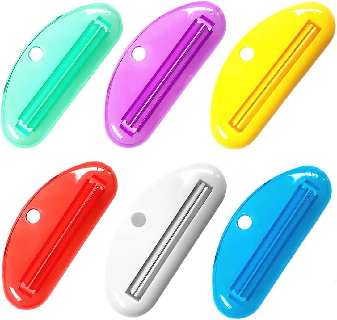 Pack Bathroom Toothpaste Tubes, Squeeze Clip, Toothpaste Squeezer (Green, White, Blue, Yellow, Red, Purple)