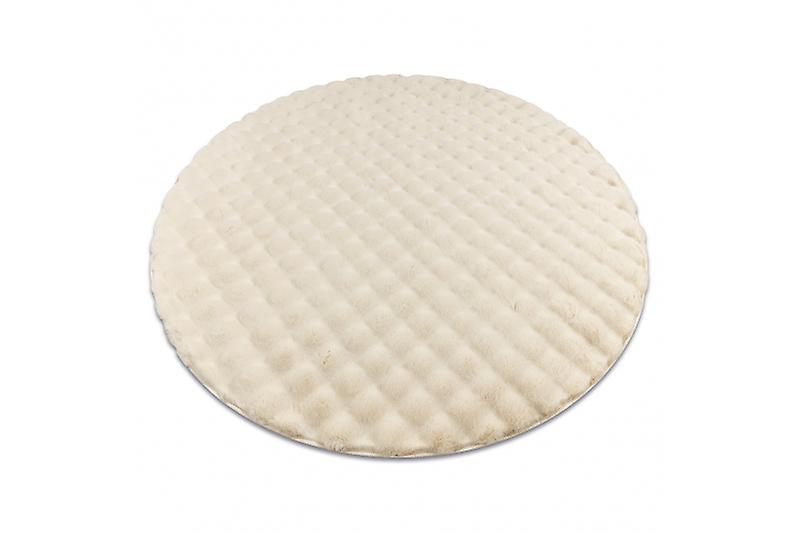 Carpet BUBBLE circle ivory 12 IMITATION OF RABBIT FUR 3D structural