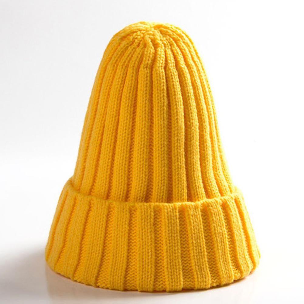 Winter Neutral Solid Color Warm Soft Hip -hop Hat Knitted Hat