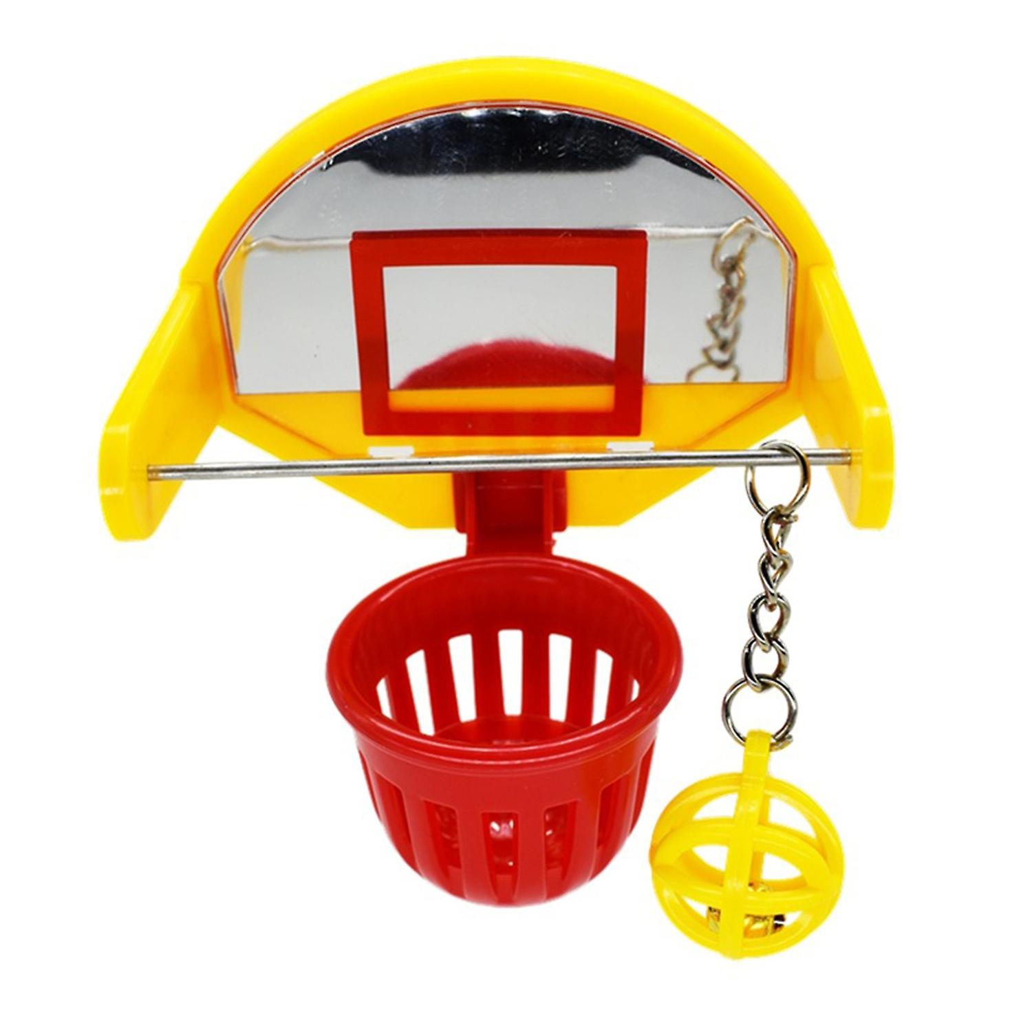 Parrot Training Toy Built-in Bell Funny Develop Intelligence Pet Safe Mini Basketball Hoop Props Bir