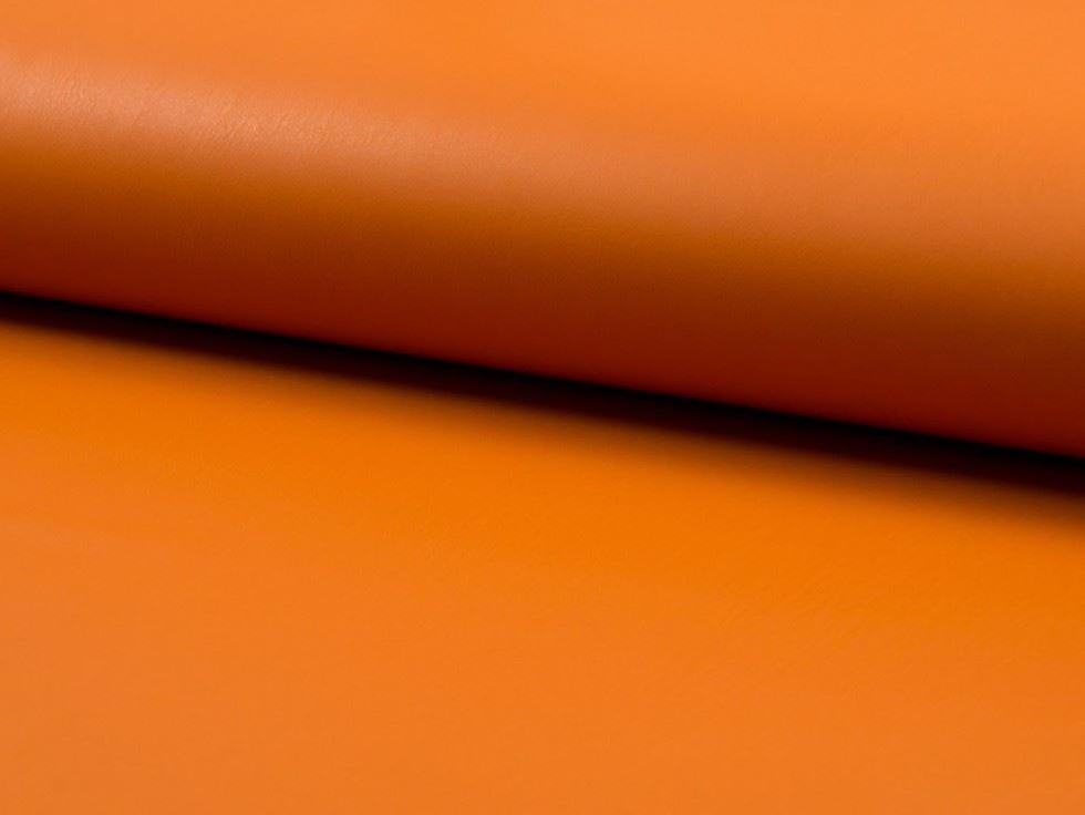 Minerva Faux Suede Back Leather Fabric Orange - per metre