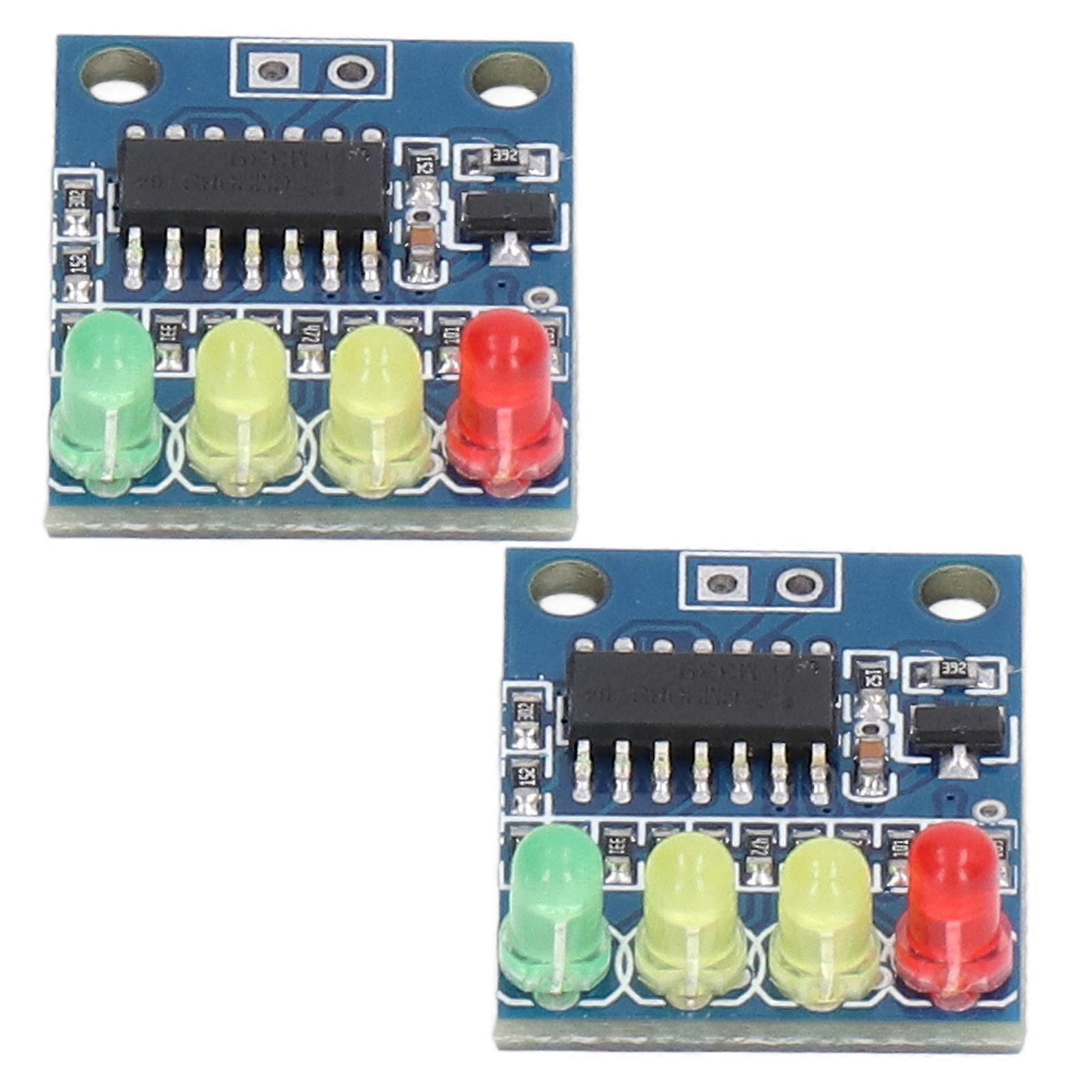 2Pcs Battery Level Indicator Module Capacity Tester Board 4 Phase 12V with 4pcs LED