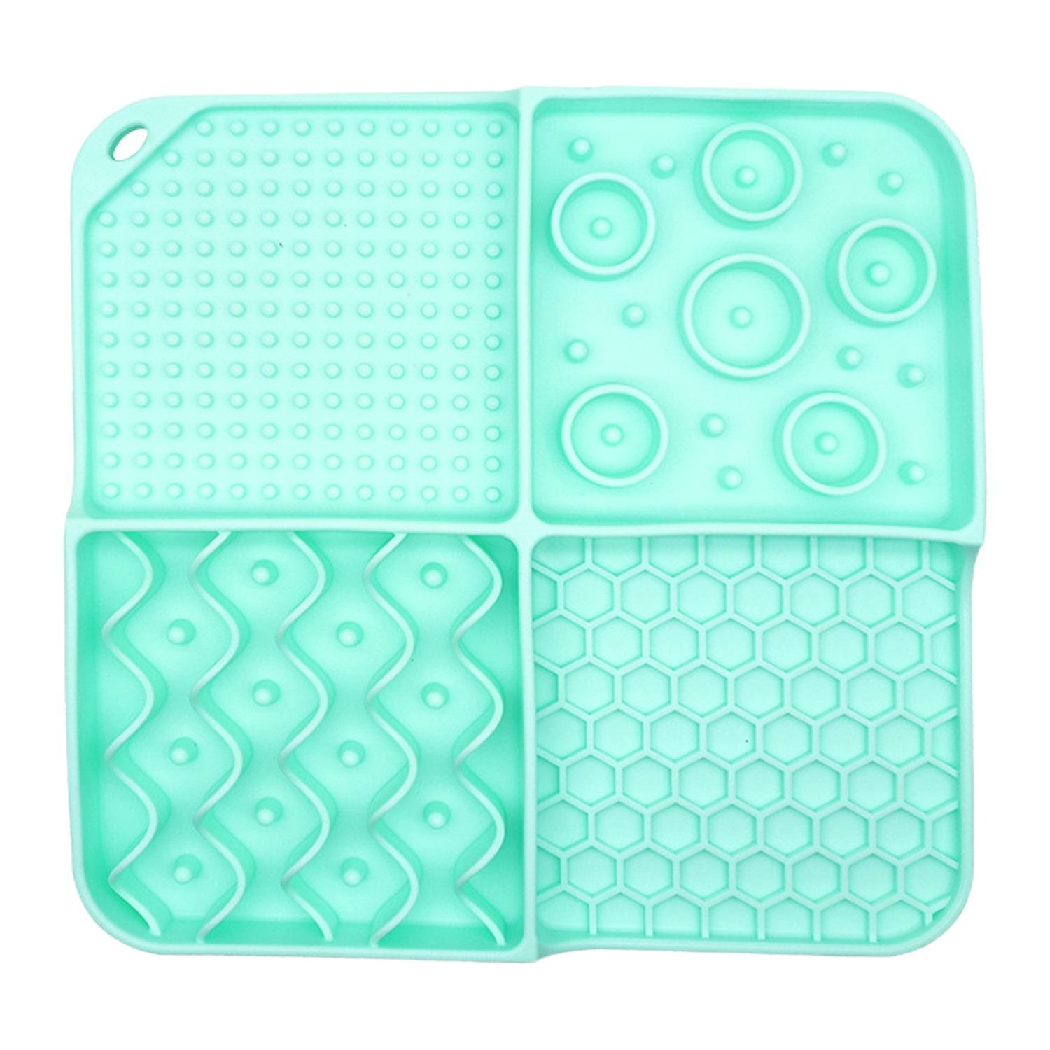 Pet Licking Pad 4 Grids Multi-functional Slow Feeder Bowl Anti-overturn Food Grade Silicone Non-slip