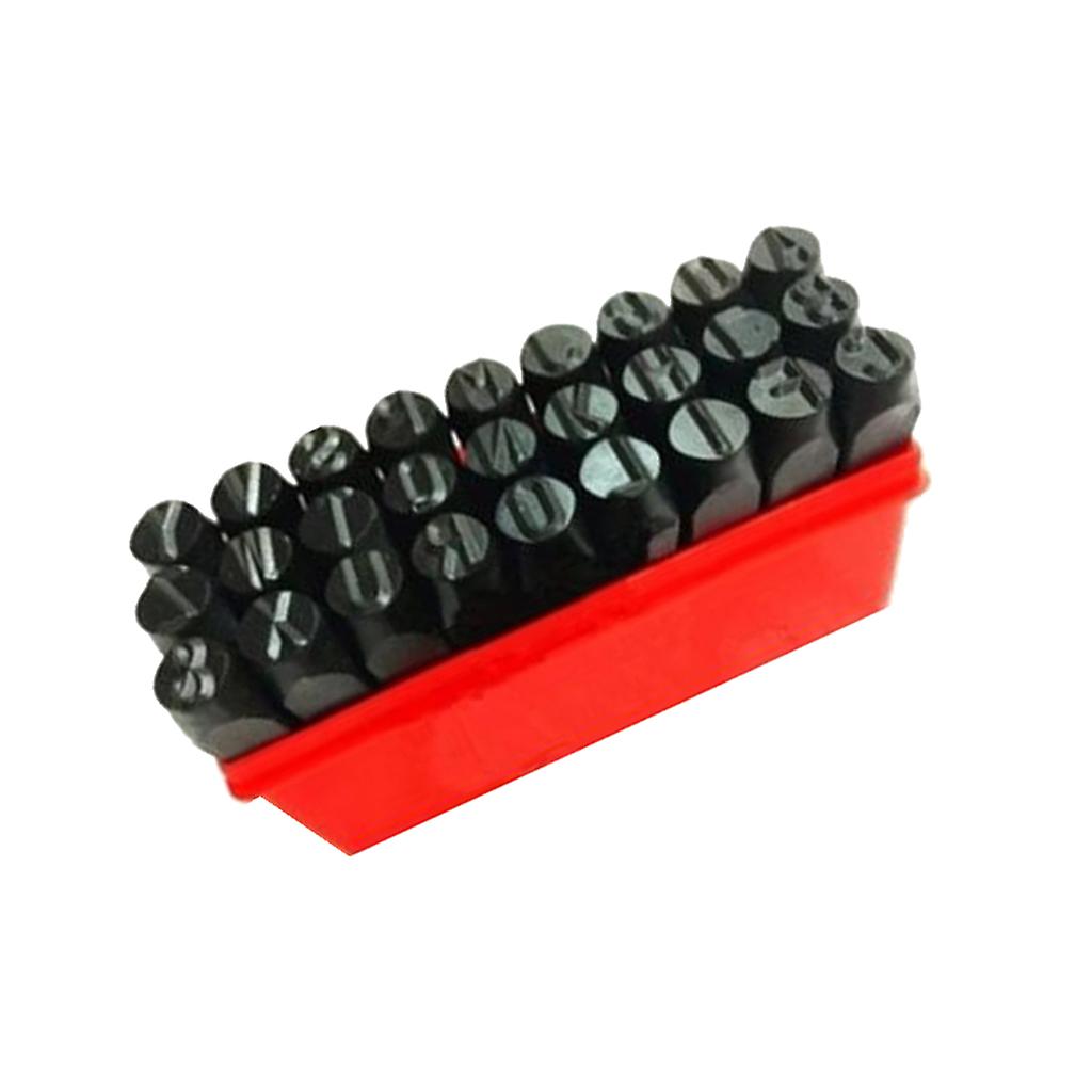 الأبجدية الطوابع الحرفية مجموعة الحروف لكمة الصلب أداة معدنية جلدية القضية 6MM