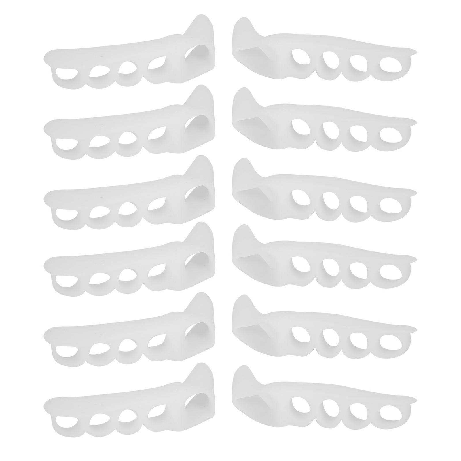6 Pairs 5 Hole Toe Separator SEBS Elastic Hallux Valgus Toe Corrector Separation Tool