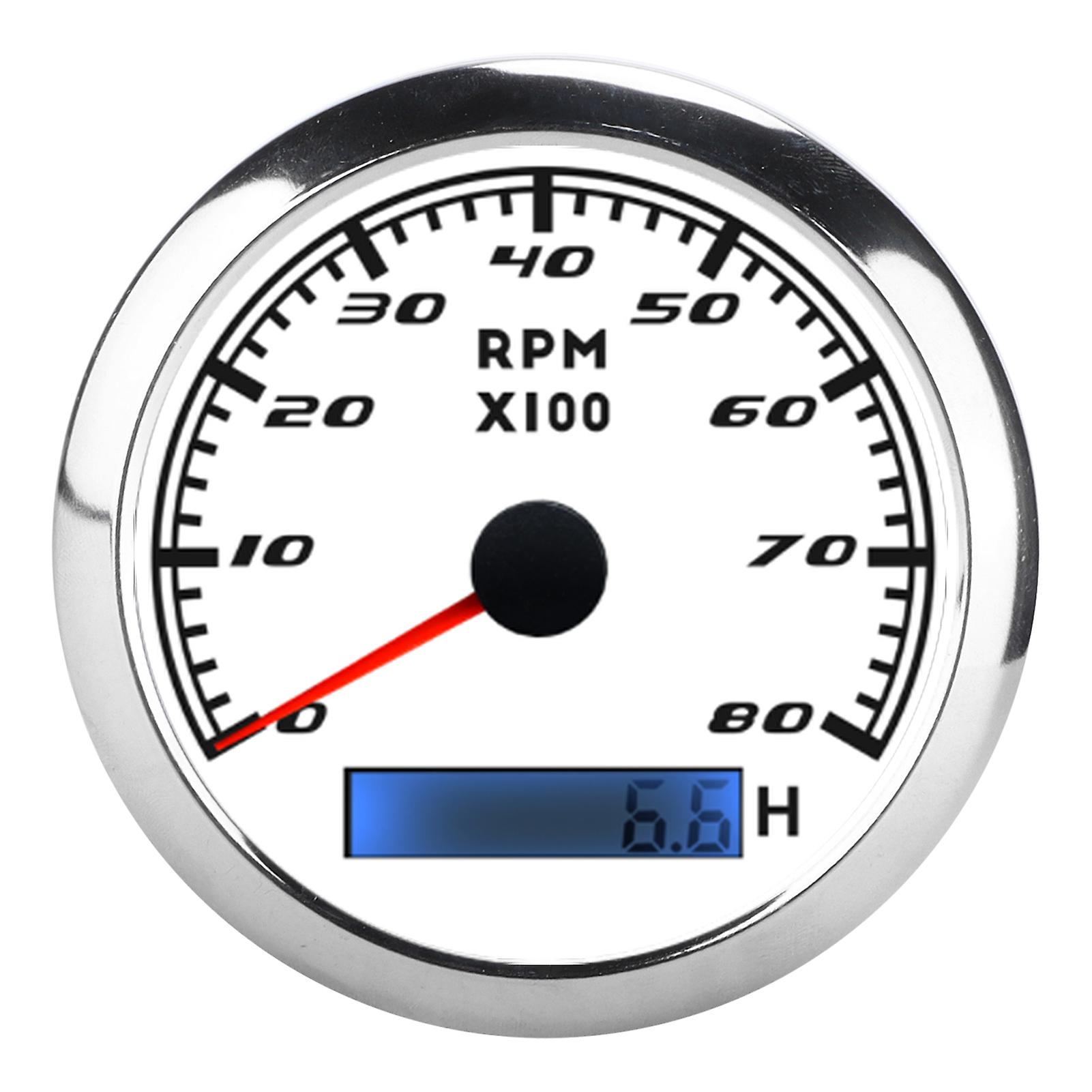 Pointer Tachometer IP67 Waterproof Dustproof Stainless Steel Universal for Car Truck Boat 9‑32VDC