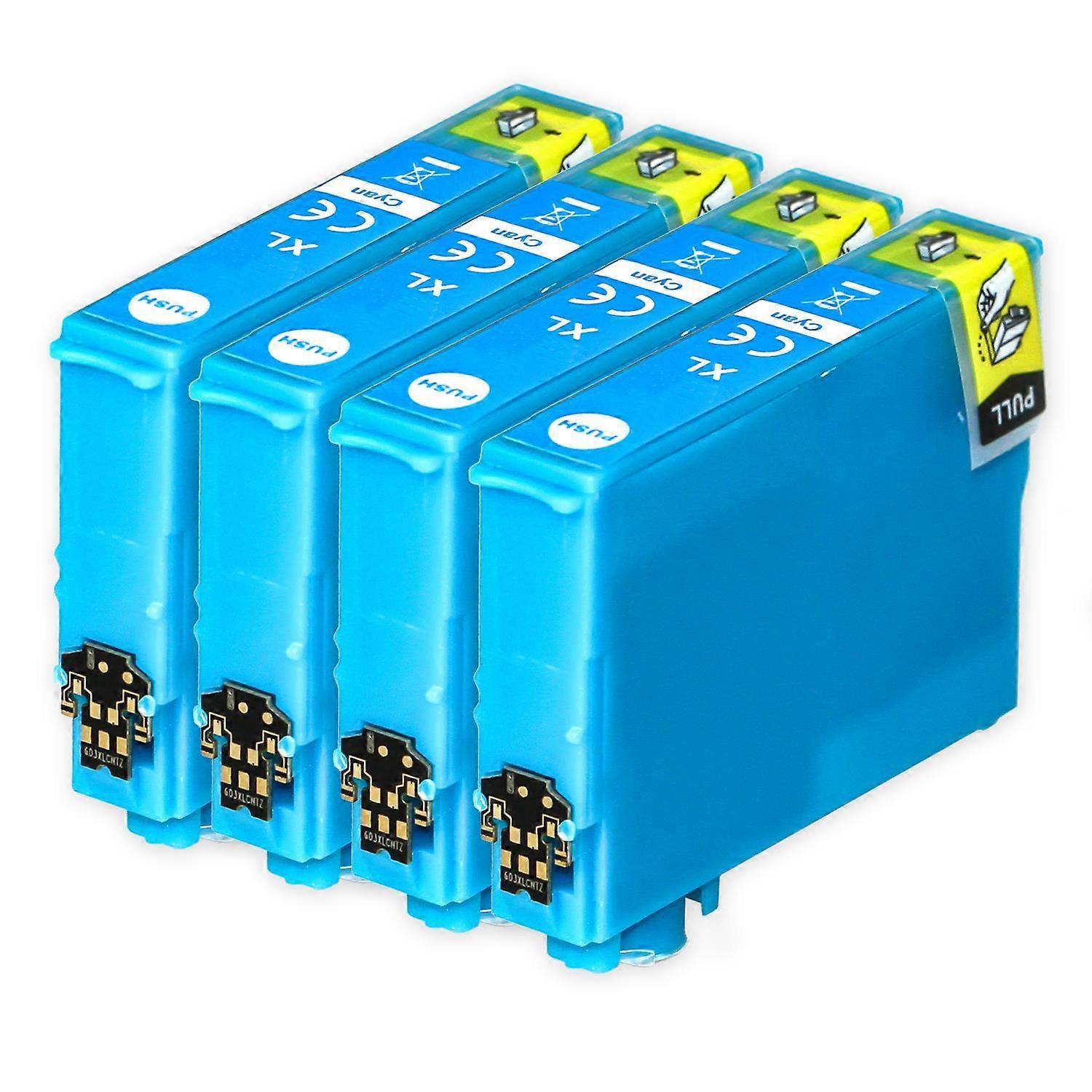 4 Cyan Ink Cartridges to replace Epson T2712 (27XL Series) Compatible/non-OEM from Go Inks