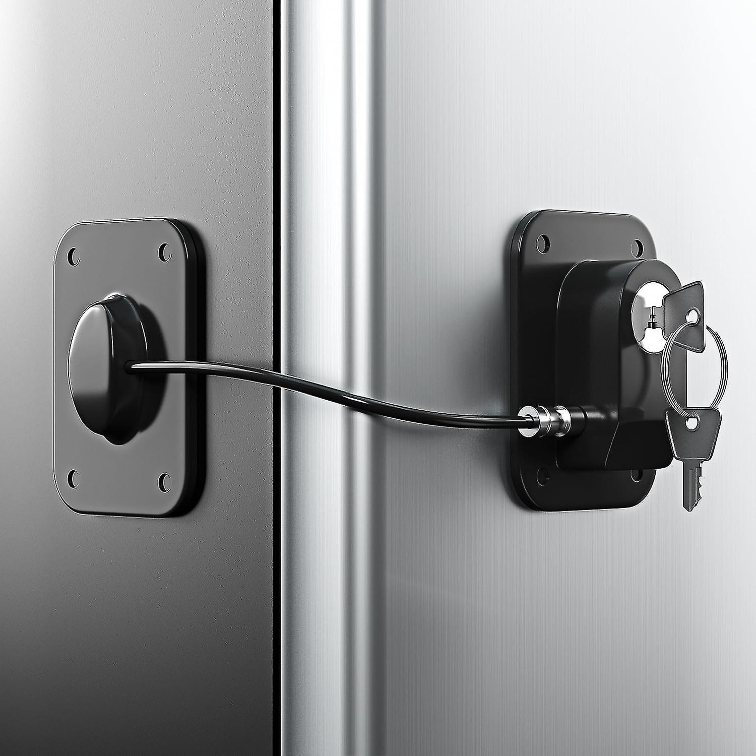 Refrigerator Lock, Fridge Lock With Silicone Wire Protection Fridge Locks For Kids Easy To Use And Install Fridge Locks With Key Surface-friendly Free