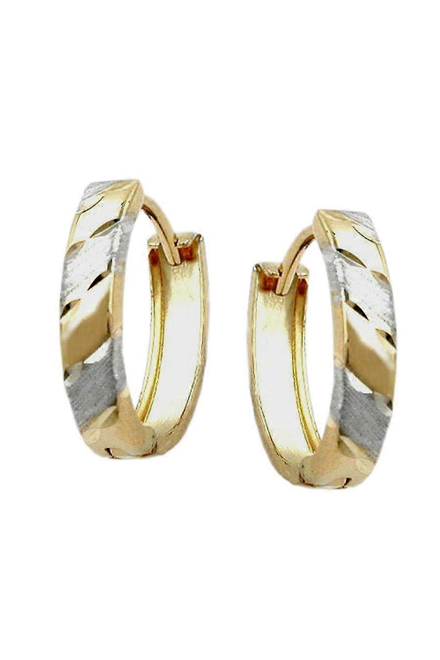 Hoop Earrings Two Tone 9k Gold - Gl430992
