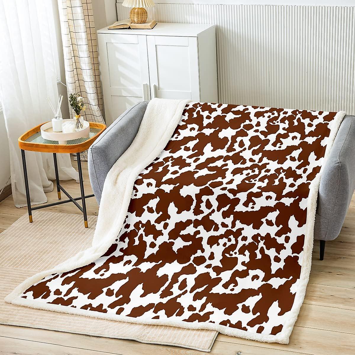 Sherpa Blanket Plush Cow Print Blanket Milk Cow Sherpa Blanket