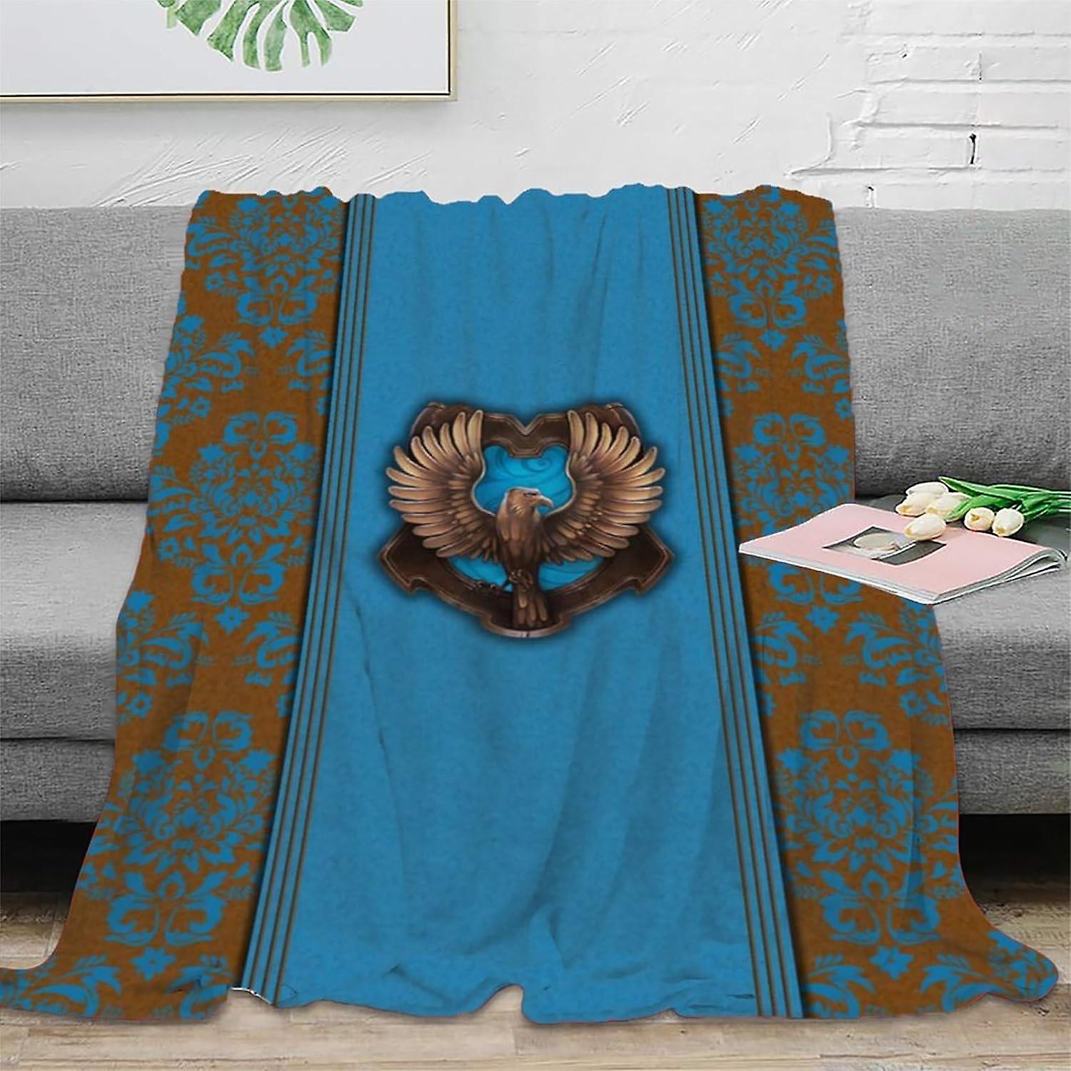 YWLETO Throw Blanket Soft Lightweight Flannel Fleece Blankets with Ravenclaw 3D Print Pattern Plush Blanket for Couch Sofa Bed Travel All Season Blank