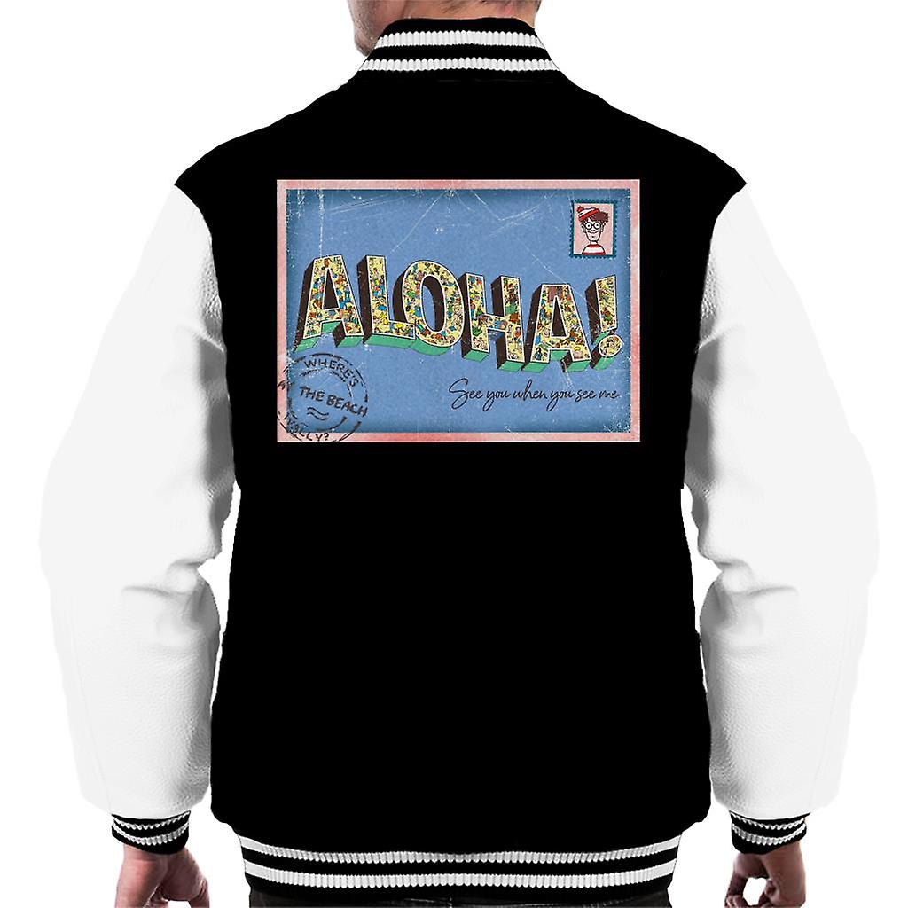 Where's Wally Beach Illustration Aloha Men's Varsity Jacket