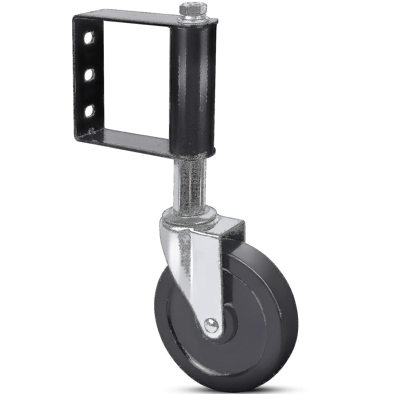 Set Of 2 Aging Resistant Rubber Spring Loaded Gate Rollers With Universal Mounting Plate, 100kg Capacity, 100mm