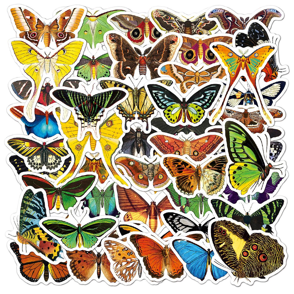 50 Vintage Butterflies Stickers