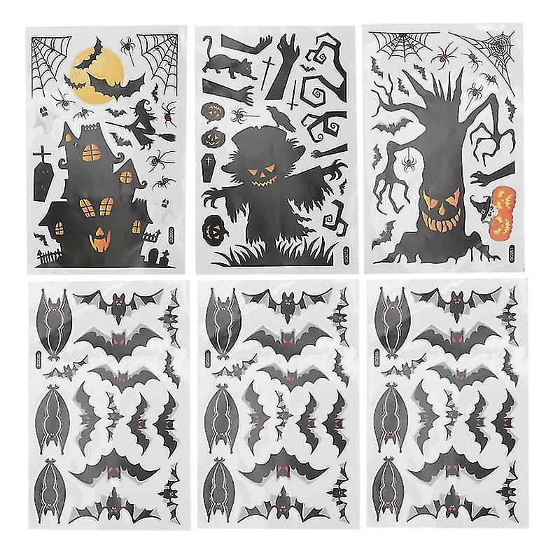 6sheets Halloween Sticker For Halloween Decorations