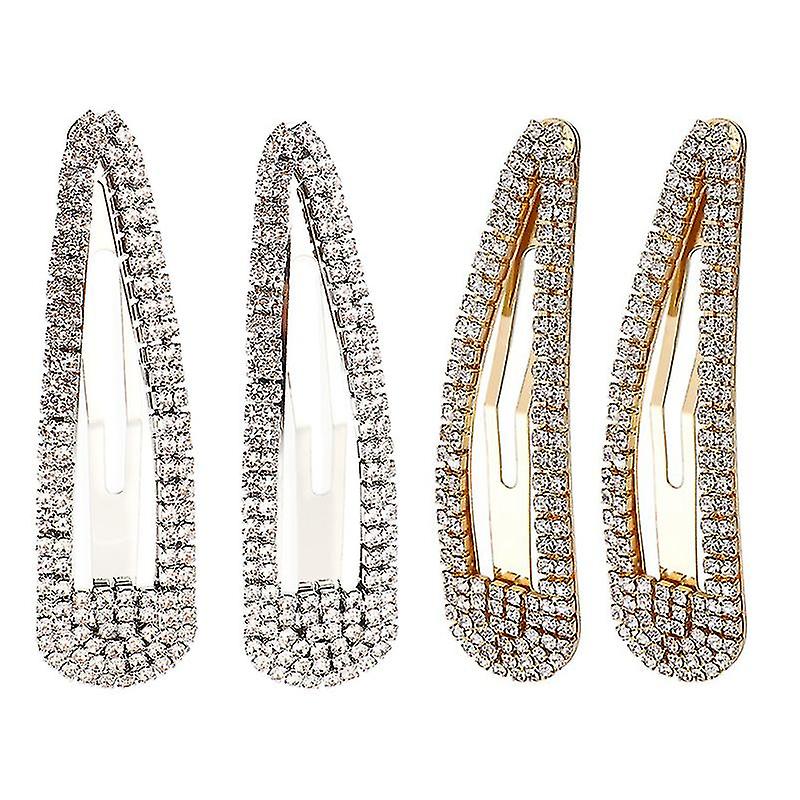 4pcs Rhinestone Snap Clip