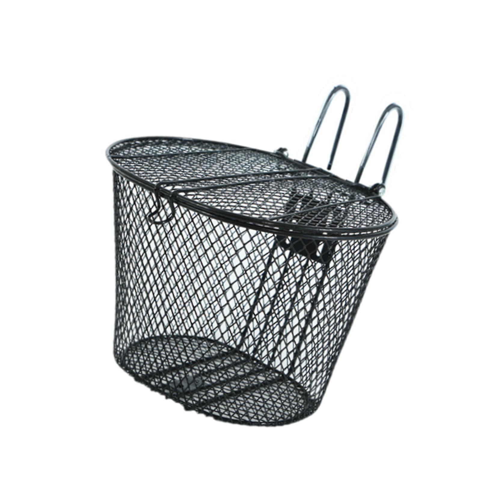 Sykkelkurv foran med lokk Sykkelstyrekurv i metall for terrengsykler