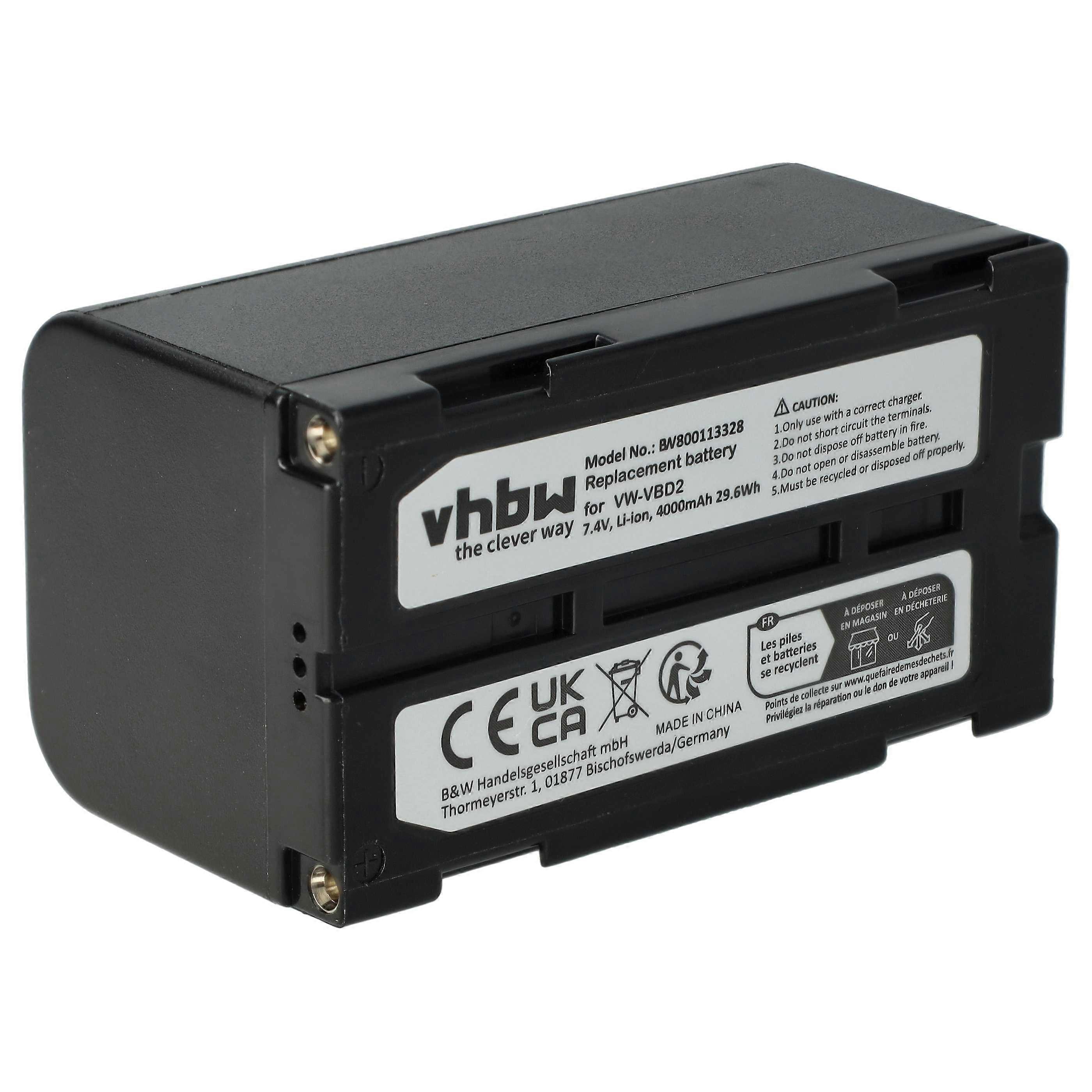vhbw Batteria compatibile con Hitachi VM-E573LA, VM-E568LE, VM-E635LA, VM-E575LE, VM-E755LA, VM-E645LA Videocamera (4000mAh, 7,4V, Li-ion)