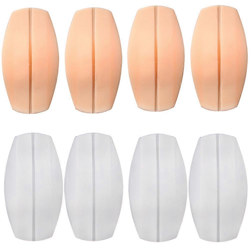 4 Pair Women Underwear Shoulder Pads Silicone Bra Strap Decompression Anti-Slip Shoulder Pads Accessories (White and Skin Color)