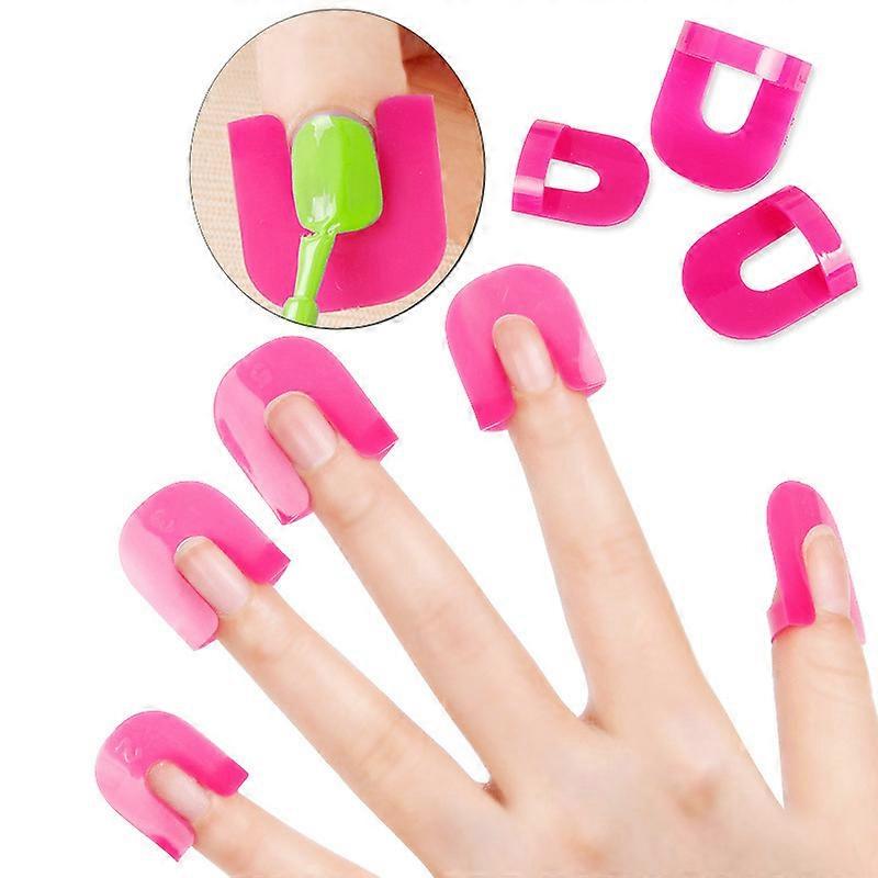 Reusable Soft Plastic Nail Polish Stencils With(26pcs, Pink)