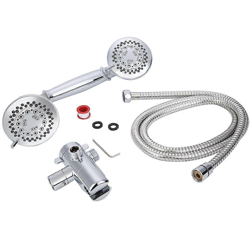 Bathroom Shower Head with Handheld Sprayer Set Chrome Plating Wall Mount Bracket Holder