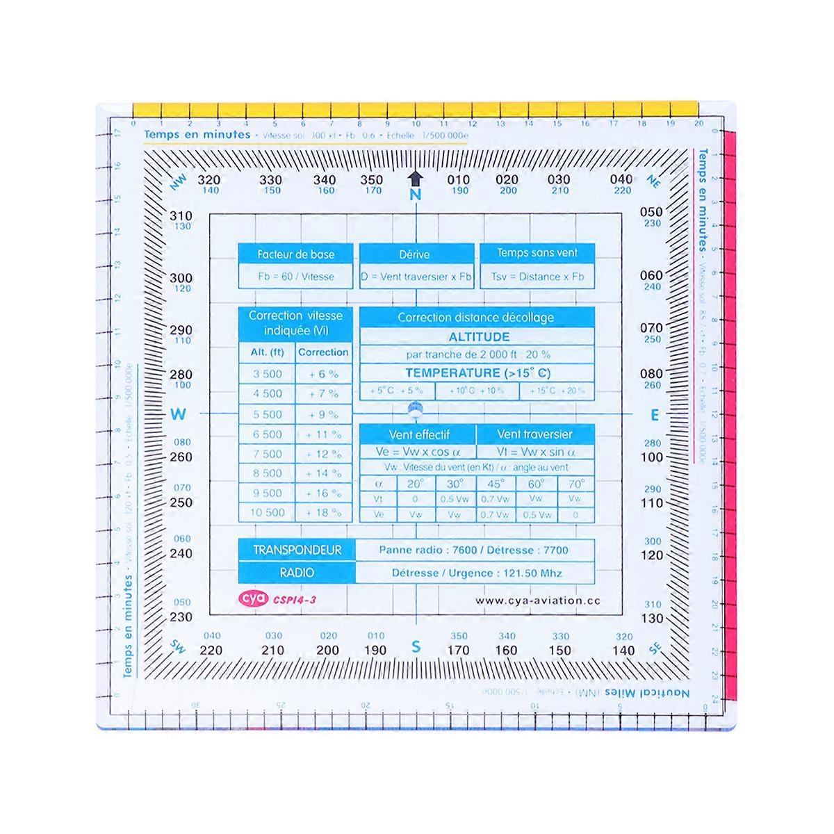 1Pcs Plastic Flight Vector Ruler Square Plastic Vector Ruler Square Flight Calculator