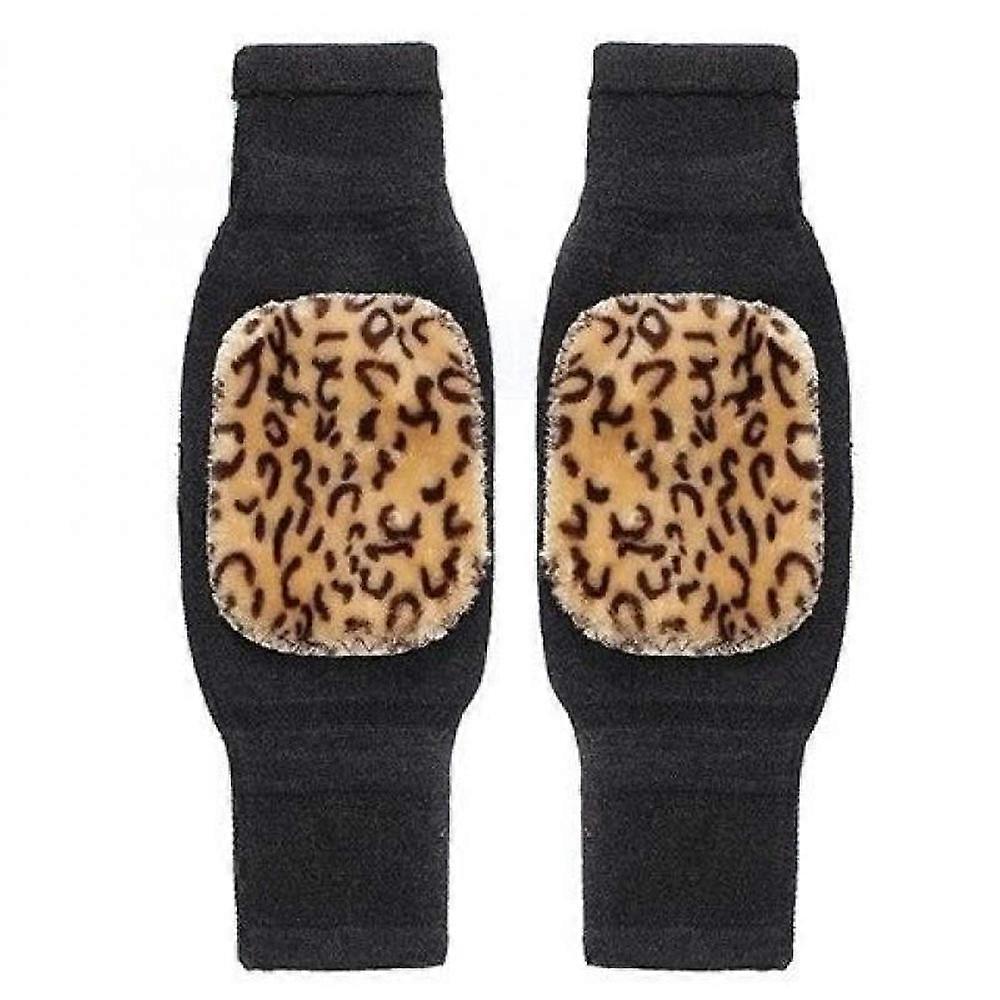 1 זוג כריות ברכיים קשמיר חורף גברים חמים נשים הגנת צמר עבה כפולה ברך פלוס קטיפה רוח וקור ציוד מגן מתנה