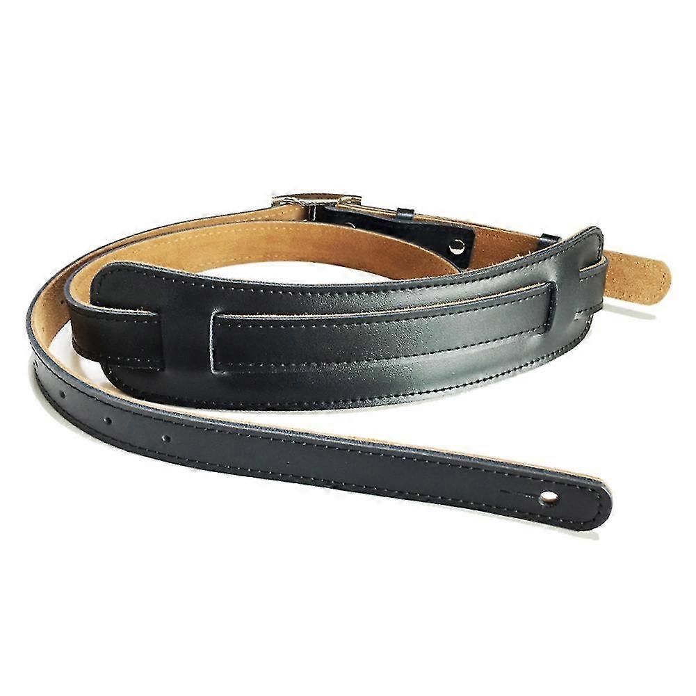 Slitstarkt läder- och metallspänne för elgitarrrem, axelrem, justerbar vintagegitarr