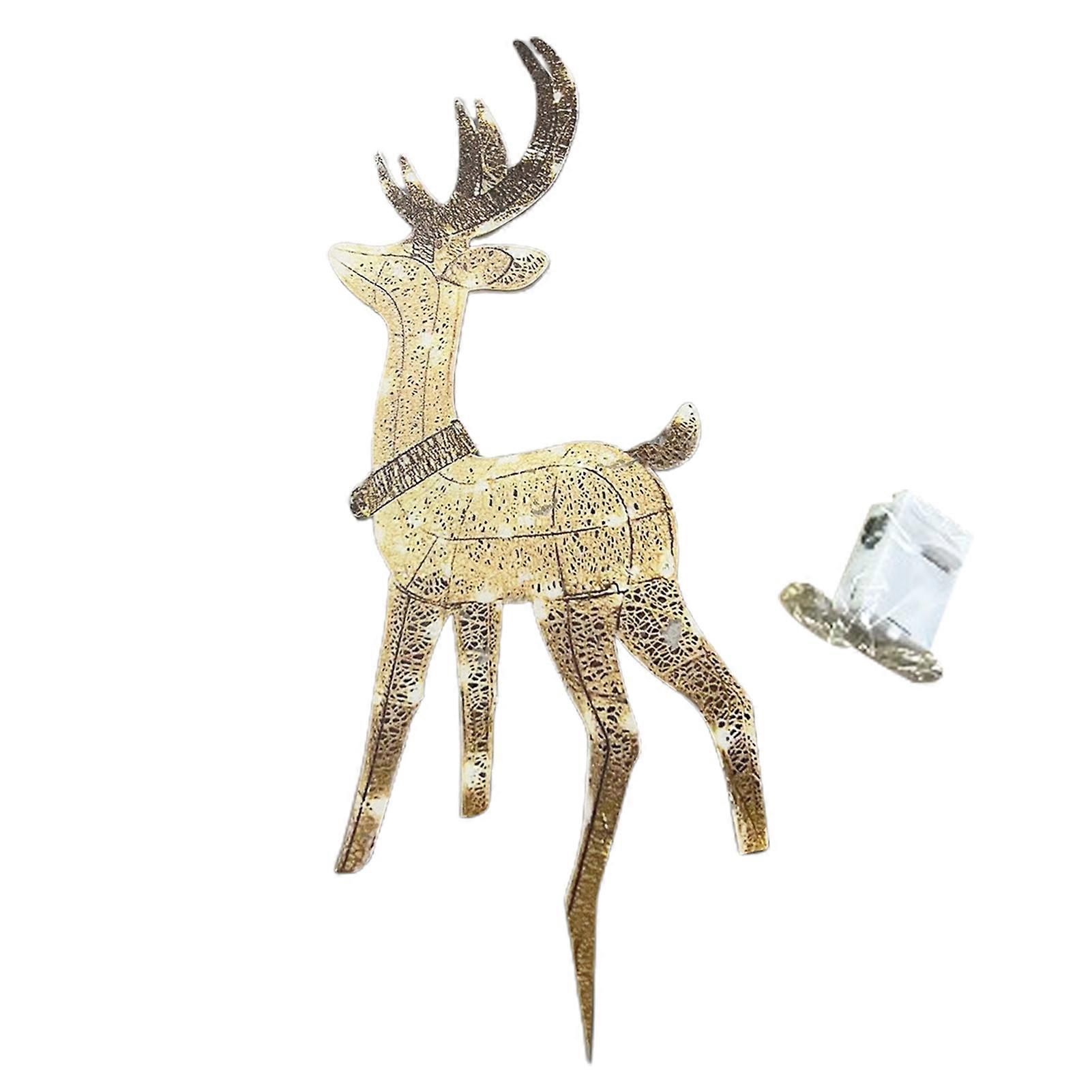 Christmas Lighted Reindeer Decorations Glowing Plastic Deer Ornaments with LED Lights for Indoor Outdoor Holiday Display