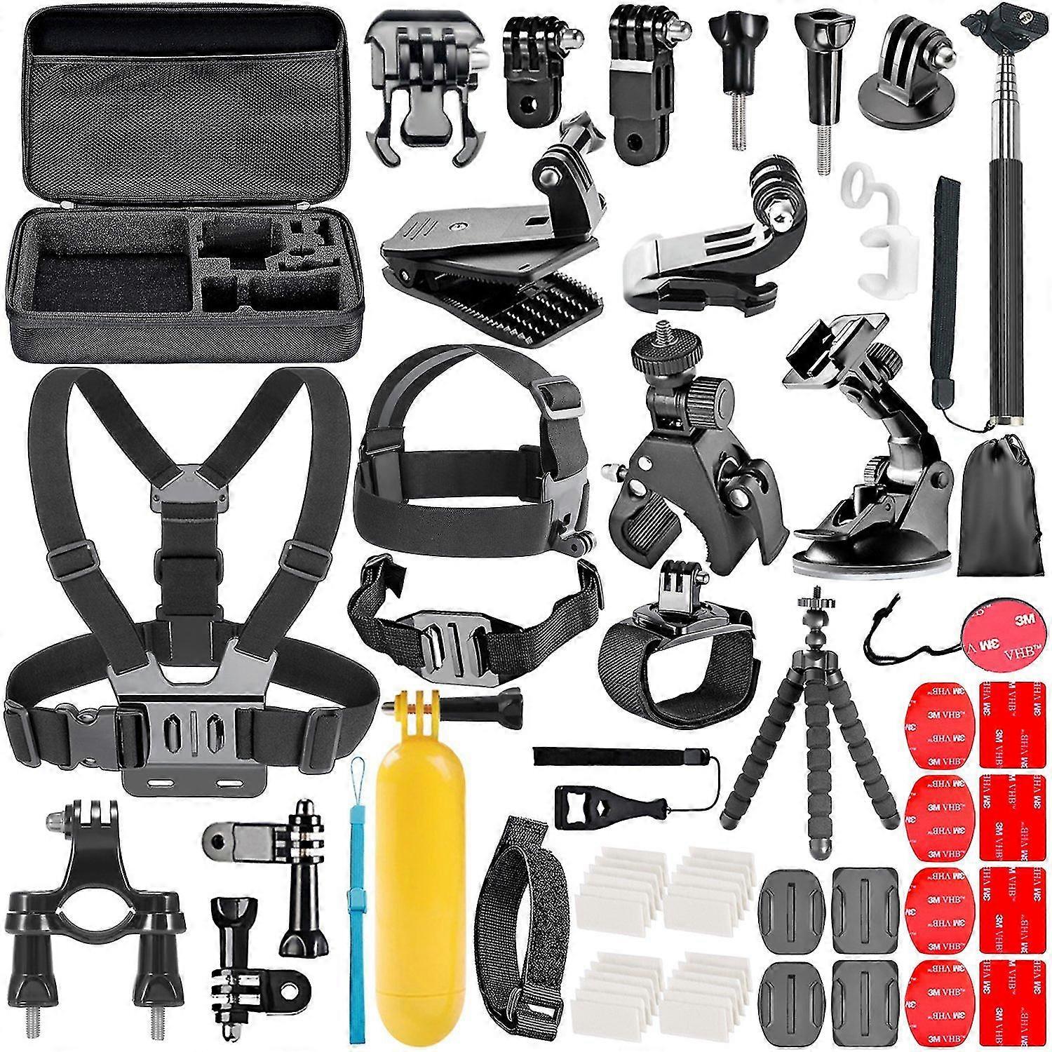 58-In-1 Action Camera Accessory Kit Compatible With Gopro Hero 9 8 Max 7 6 5 4 Black Gopro 2018 Session Fusion Silver White Insta360 Dji Akaso Apeman