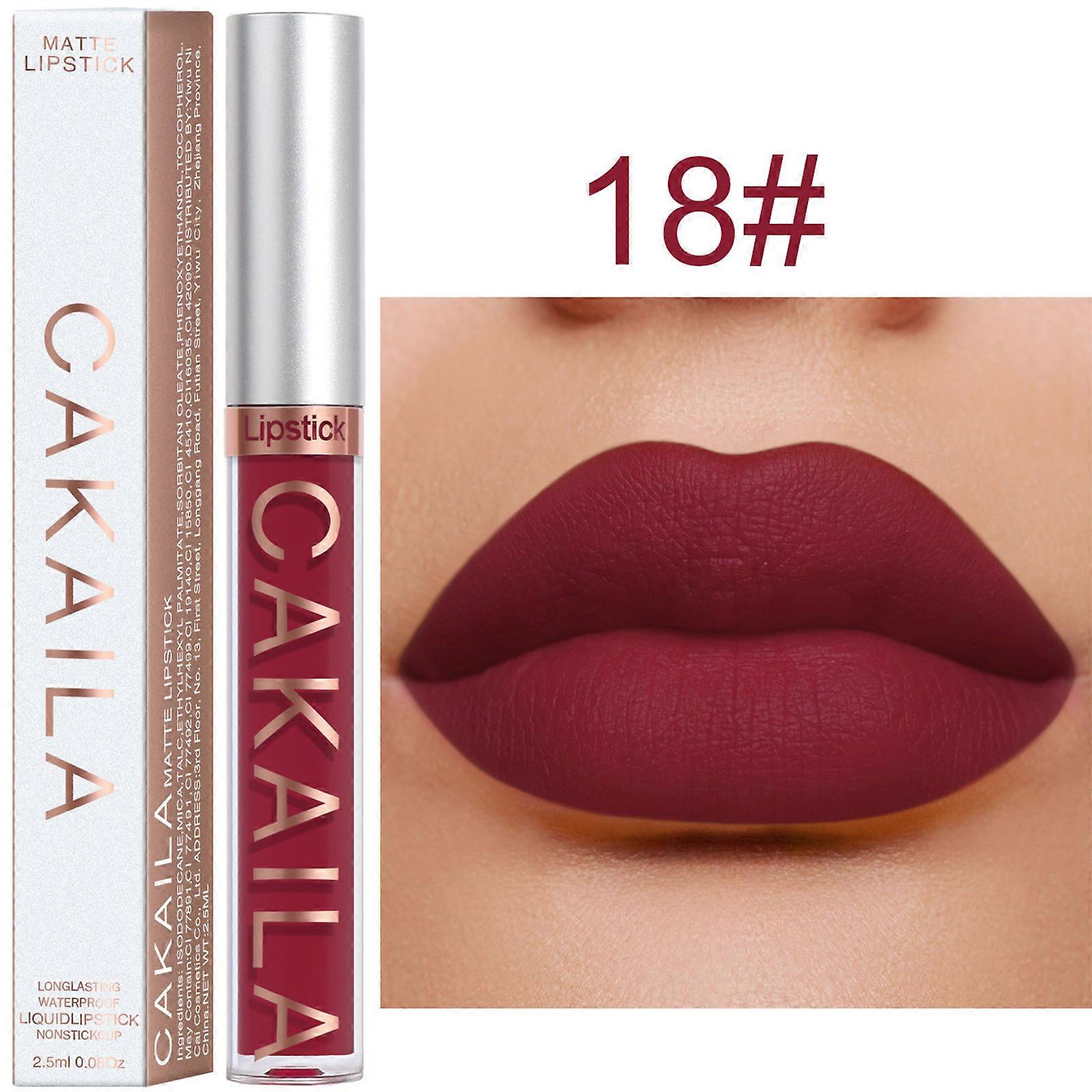 18 Color Matte Lip Gloss Non-stick Cup Lipstick And Long Lasting,2.5ml FLYE5094