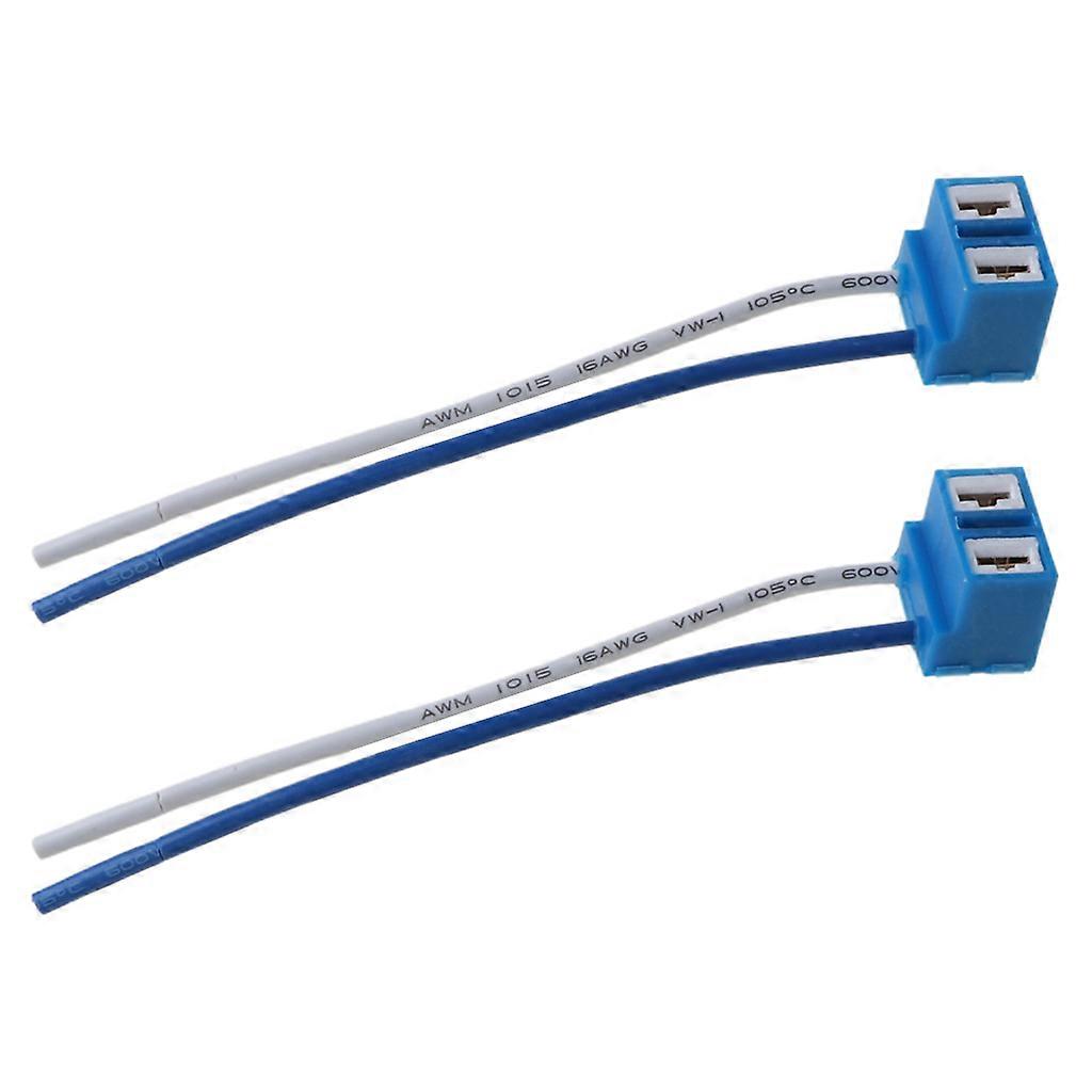 2Pcs Ceramic H7 Car Halogen Bulb Socket Power Adapter Plug Connector Harness
