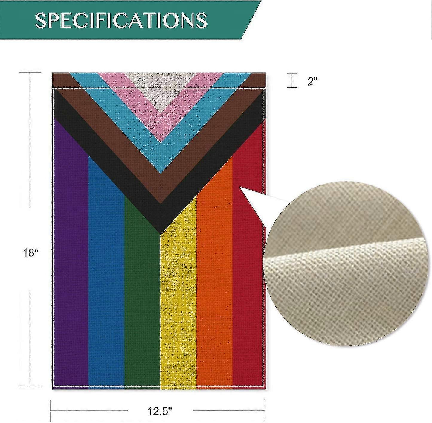 Colorlife Progress Pride Rainbow Garden Flag Vertical Double Sided