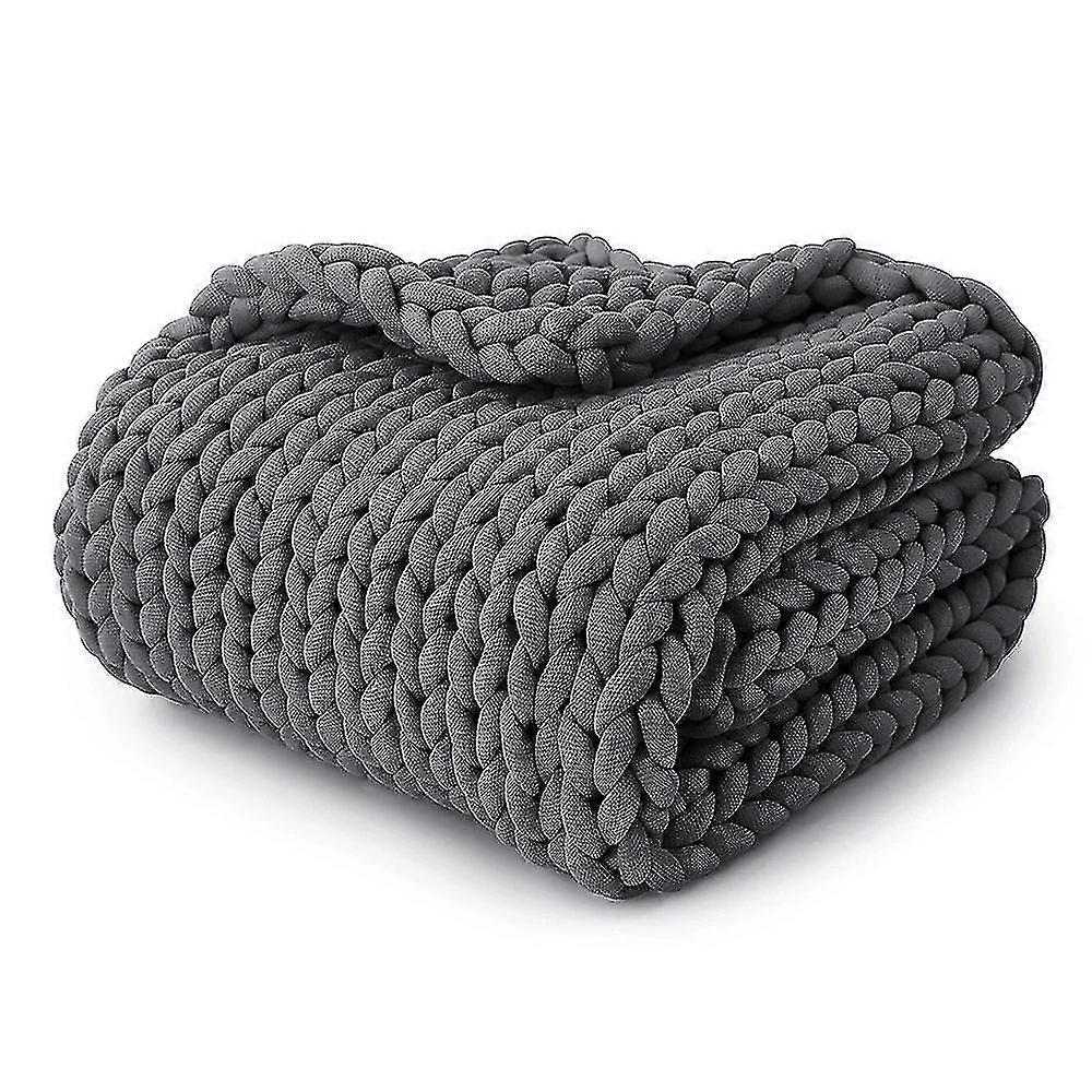 Miman Large Chunky Knitted Thick Blanket, Yarn Woolen Throw Sofa Blanket
