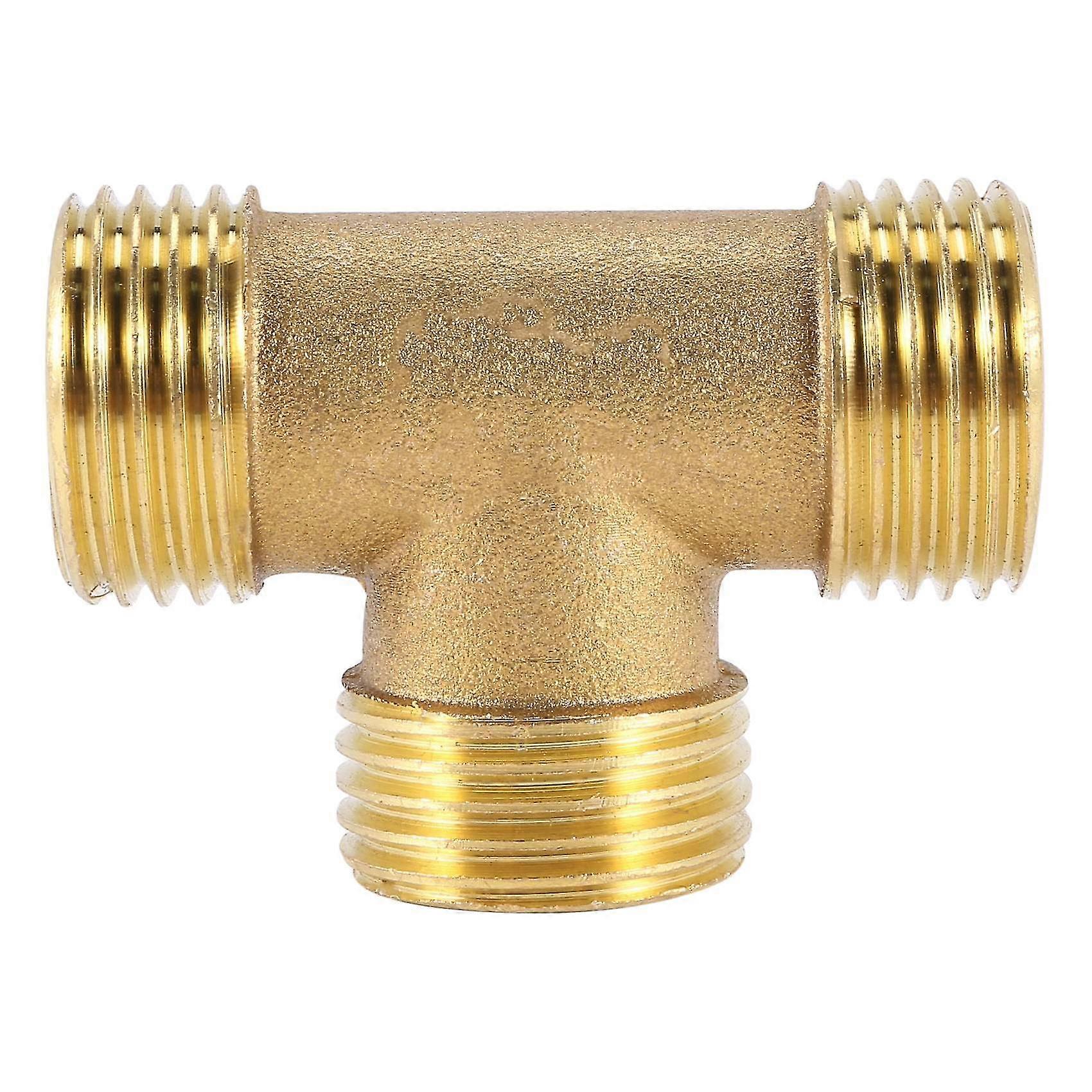Brass T Shape Water Fuel Pipe Equal Male Tee Adapter Connector 1/2" Thread