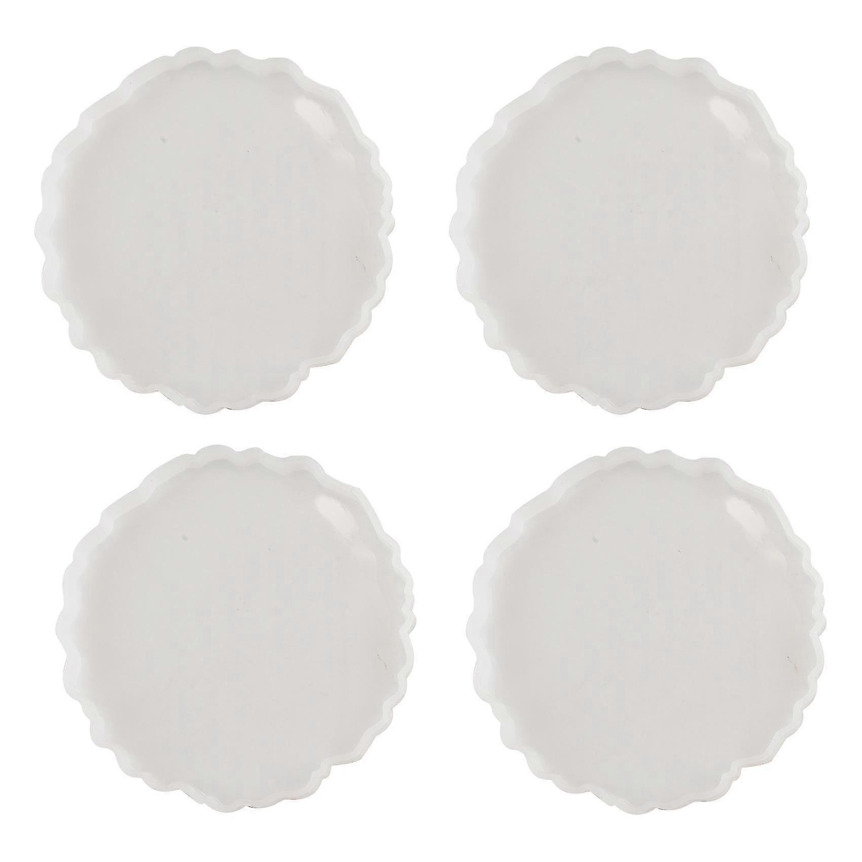 4 قطع سيليكون عقيق كوستر الراتنج الصب صنع العفن ، كوستر الايبوكسي قوالب الحرفية DIY ، ديكور المنزل