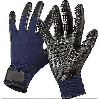 Pet Grooming Hansker - Forbedret Five Finger Design Gummihanske Gentle De-Shedding Børster Gift