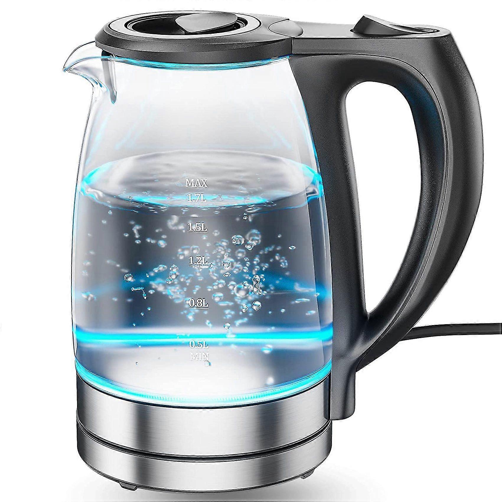 1.7 l glass kettle,with blue led indicator light,kettle eu plug