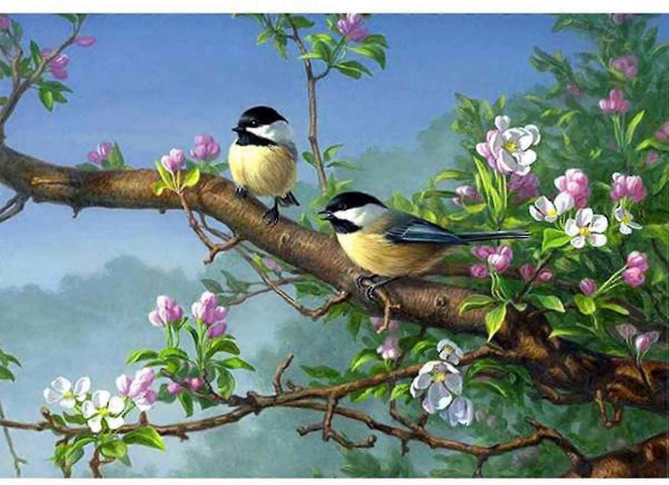 5d Diamond Painting Kits Birds Flowers Branches, Full Drill Art Diy Rhinestone Embroidery Set Paint With By Number Kits Cross Stitch Home Wall Craft D