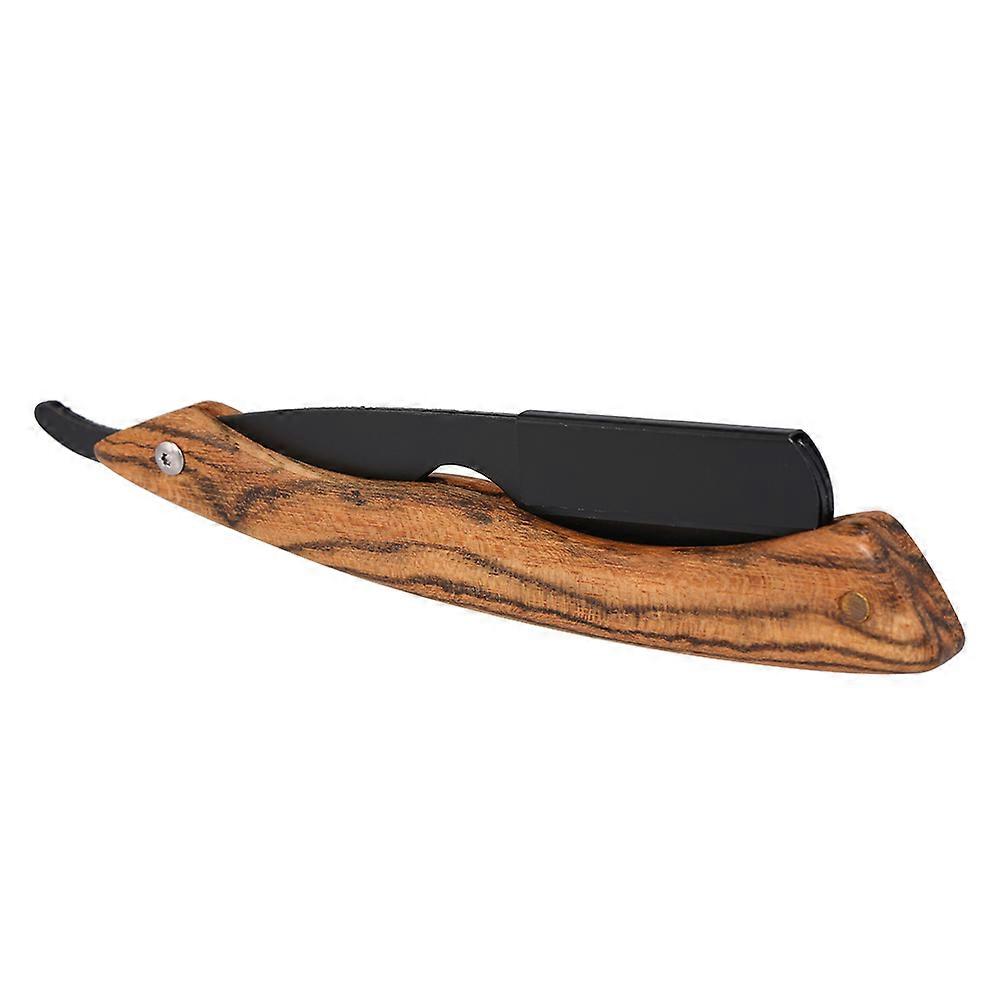 Straight Razor with Wooden Handle Shaving Razor Knife for Beard Grooming Straight Folding Razors Shaving Tool Stainless Steel