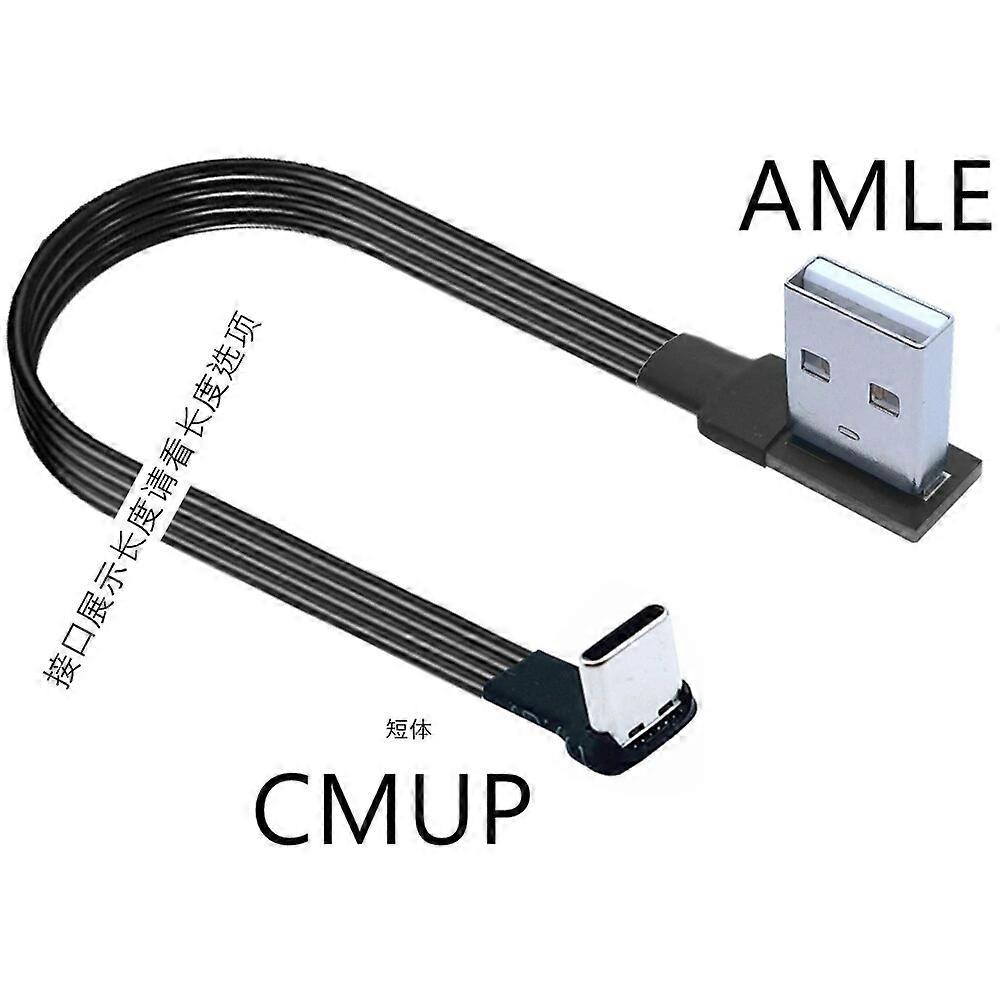 1 متر 2 متر 3 متر 5 سم USB-C من النوع C ذكر UP لأسفل بزاوية 90 درجة إلى USB 20 كابل بيانات ذكر كابل USB من النوع C المسطح 01 م / 02 م / 05 م