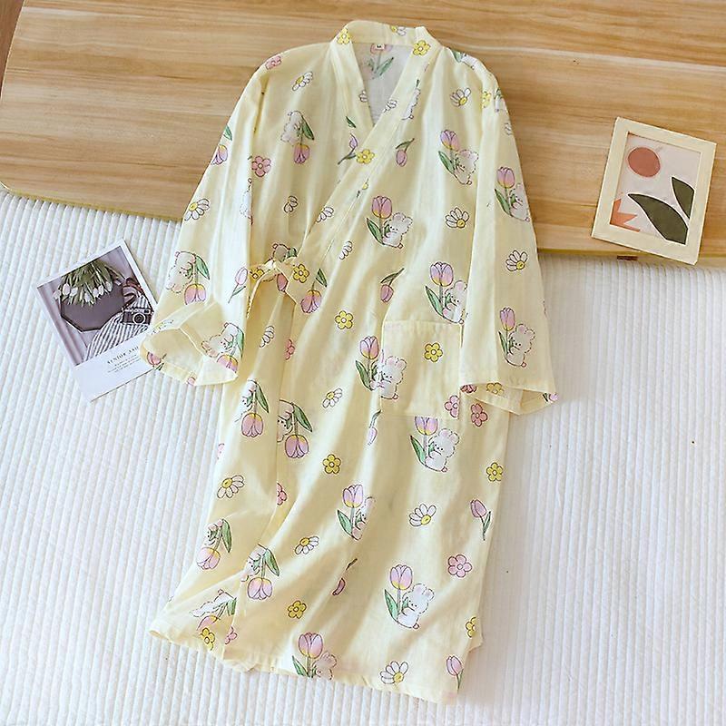 Japán stílusú kimonó pizsama nyár új 100% pamut géz pizsama hálóing női SPA yukata háziruha hosszú pizsama nők
