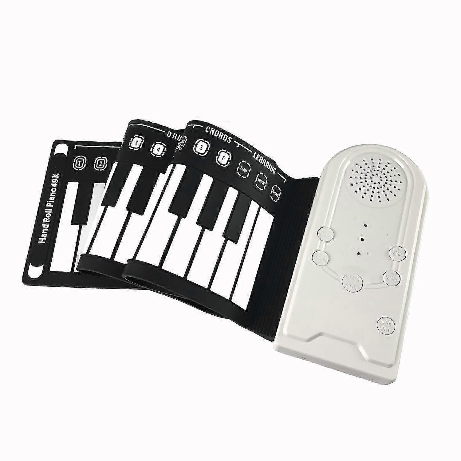 Foldable Portable Electronic Piano 49 Keys Roll Up Piano Silicone Keyboard Hand Roll Portable Piano