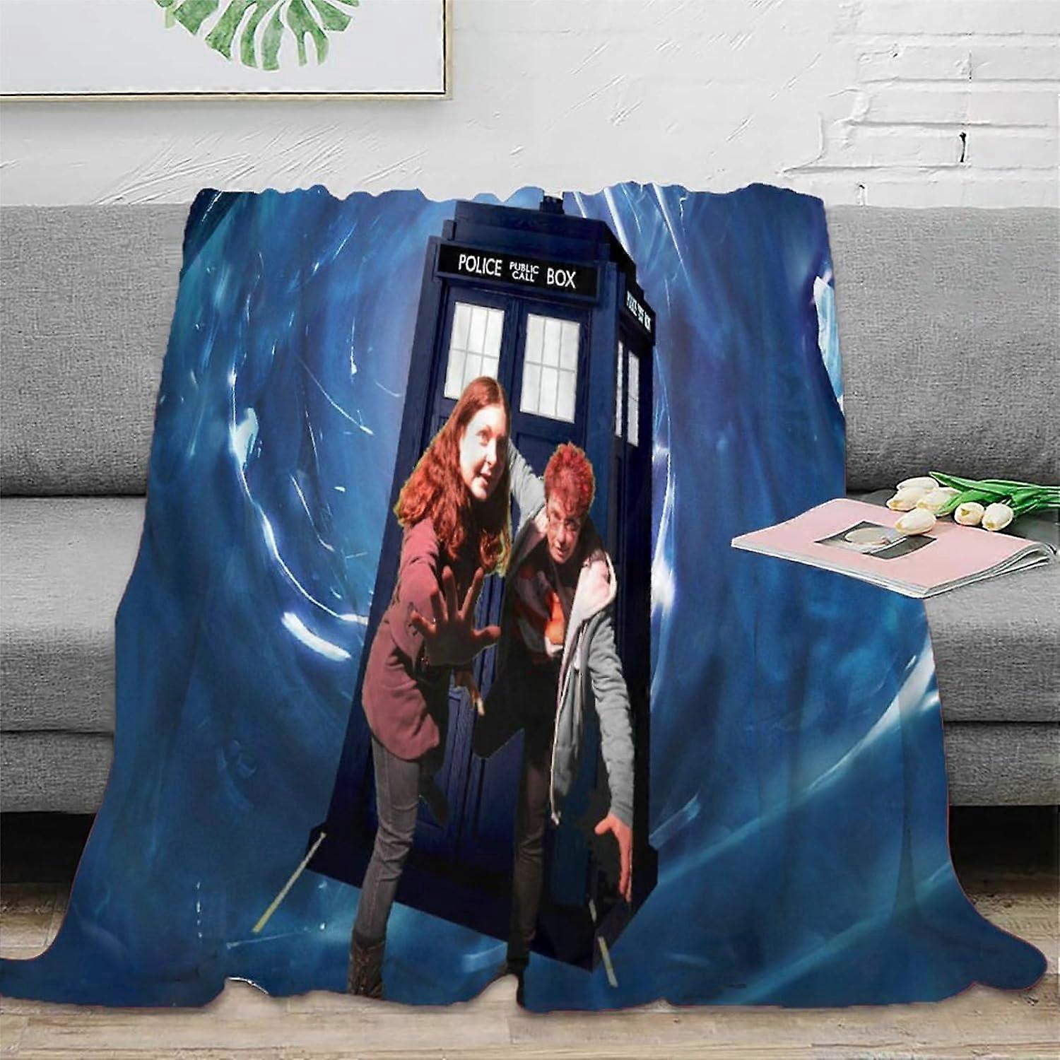Doctor Who Plys Tæppe 3D Trykt Flannel Tæppe,Fluffy Varm Fleece Tæppe Bløde Tæpper Børn Voksne Hyggeligt Tæppe K-509
