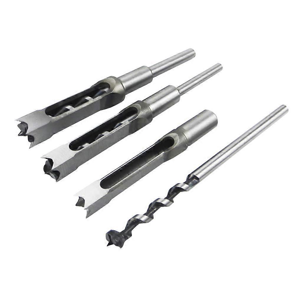4pcs Square Drill Bit Set for Woodworking, High Speed Steel Mortise Drill Bits, Taper Drill Bits for Hole Saw, 1/2 1/4 5/16 3/8" Power Tool Kits,2024